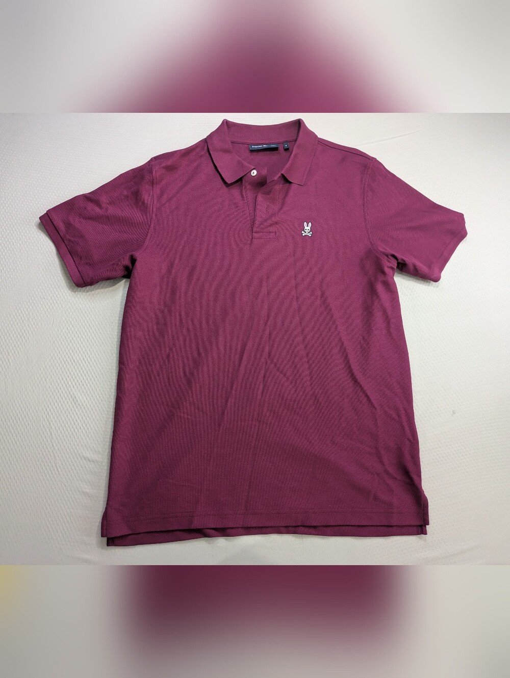 Psycho Bunny Shirt Men's 6 Dark Red Short Sleeve Polo Classic Logo Casual Adult
